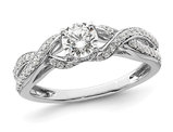 7/10 Carat (ctw SI1-SI2, G-H-I) Lab-Grown Diamond Twist Engagement Ring in 14K White Gold (SIZE 7)